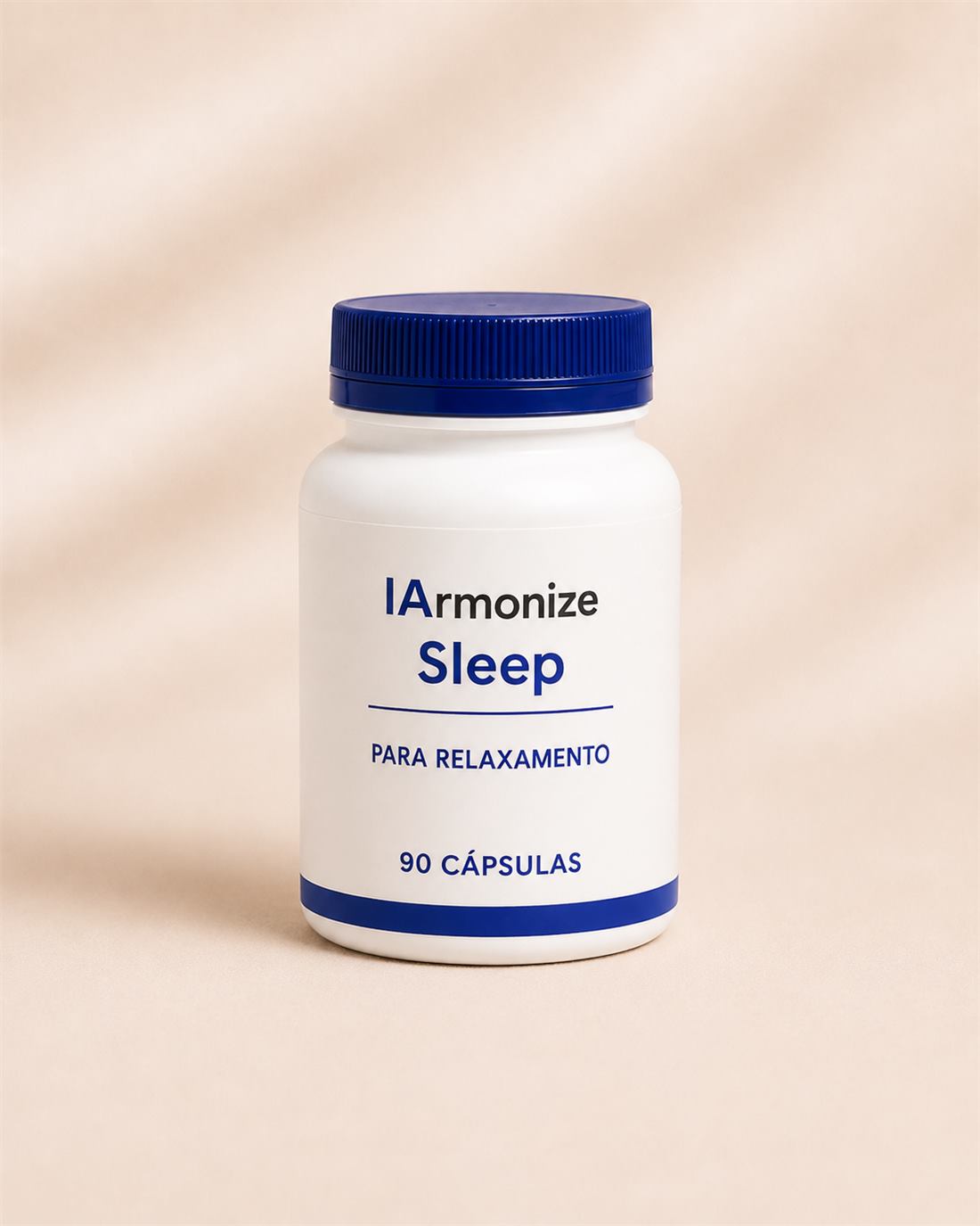 Frasco de IArmonize Sleep, tampa azul, 90 cápsulas.